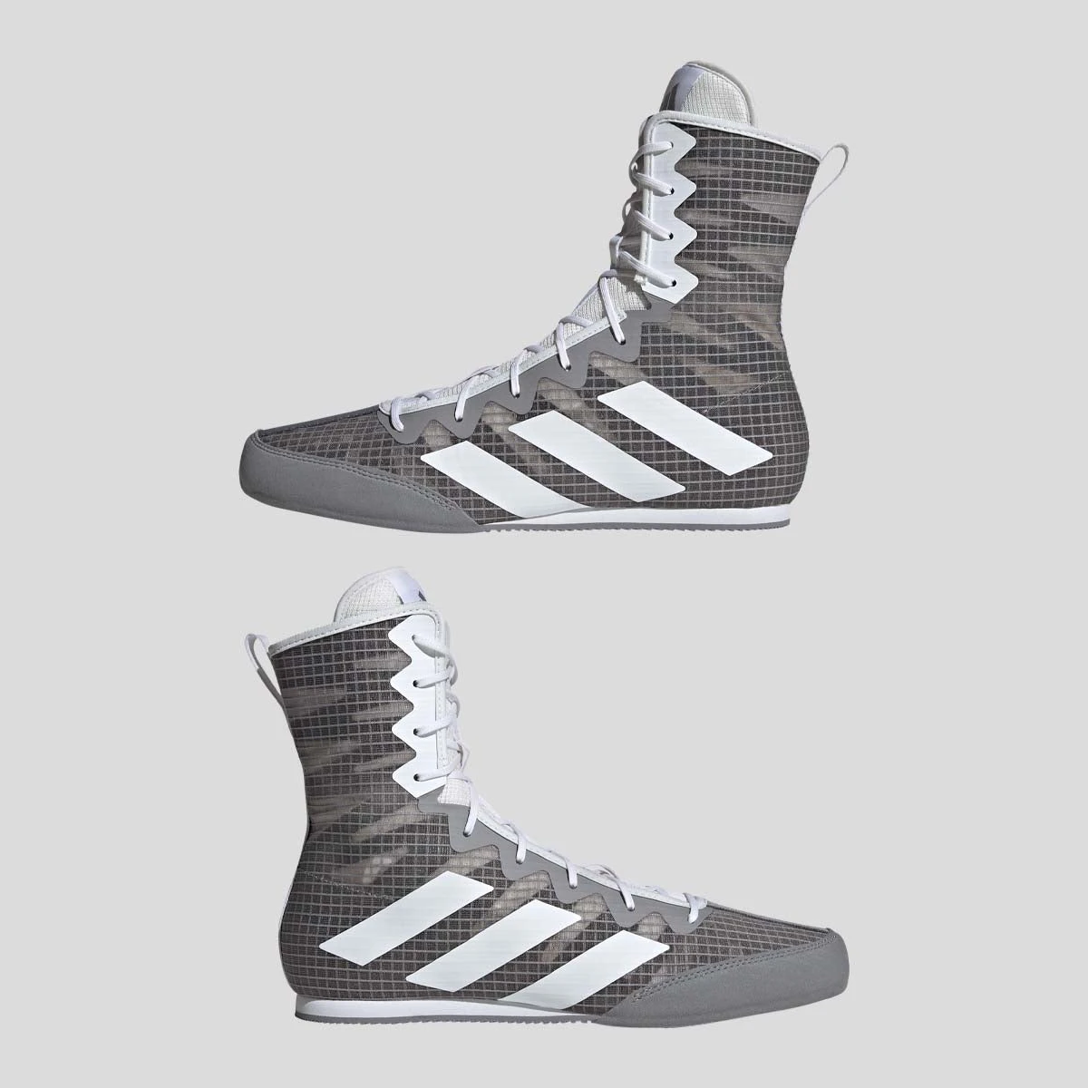 Grey/White Adidas Box Hog 4 Boxing Boots - Image 9