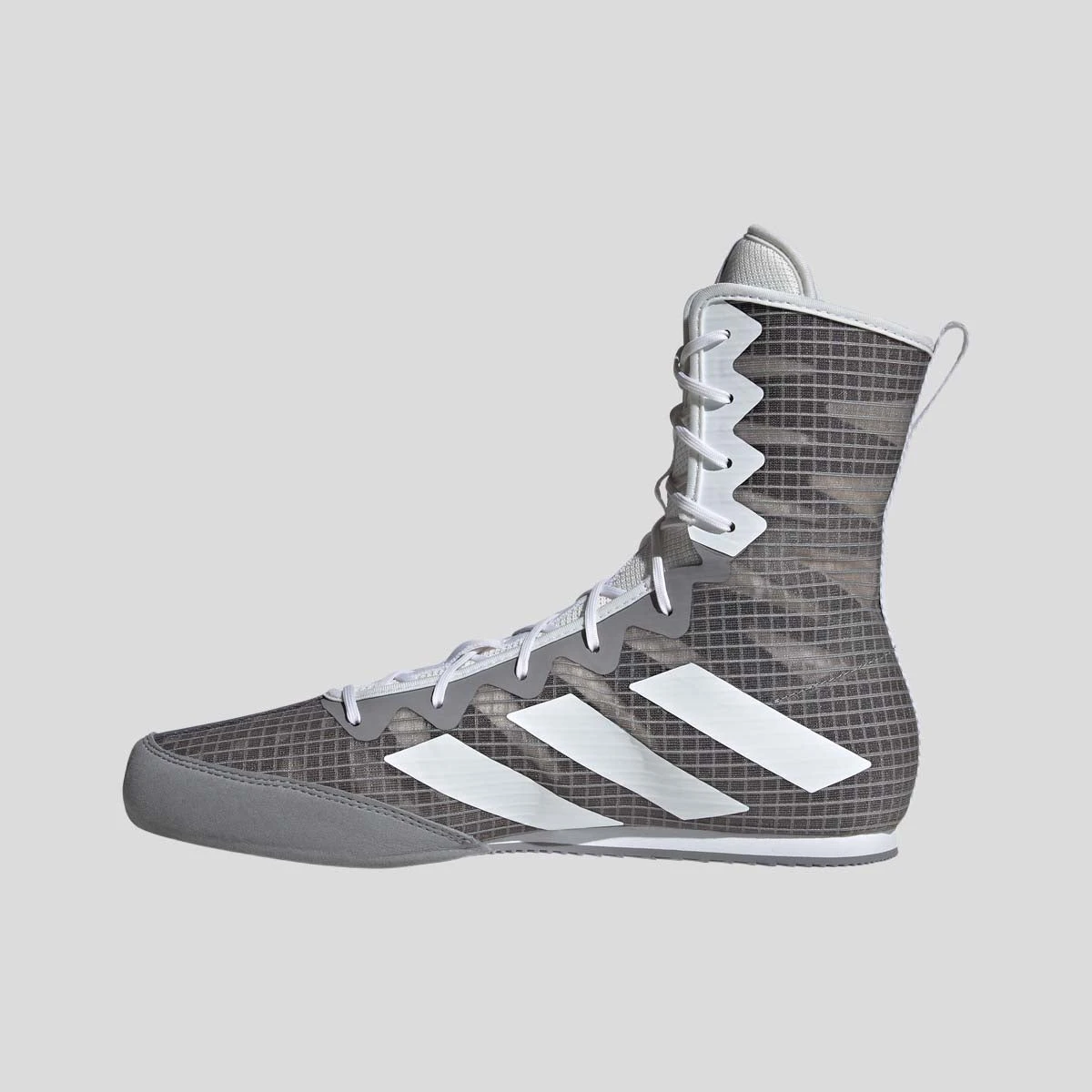 Grey/White Adidas Box Hog 4 Boxing Boots - Image 2
