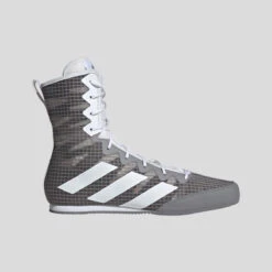 Grey/White Adidas Box Hog 4 Boxing Boots