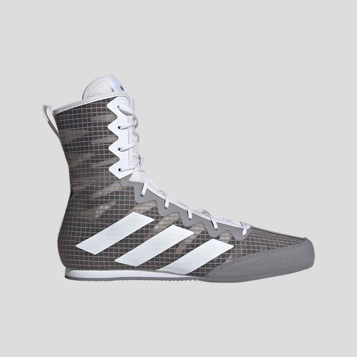 Grey/White Adidas Box Hog 4 Boxing Boots
