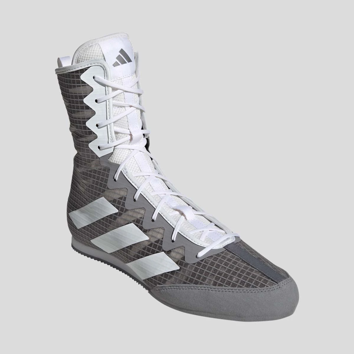 Grey/White Adidas Box Hog 4 Boxing Boots - Image 5