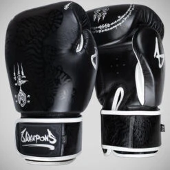 Black/Black 8 Weapons Sak Yant Big Tiger Boxing Gloves