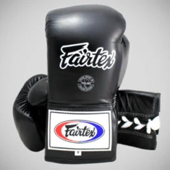 Black Fairtex Mexican Lace-up Boxing Gloves