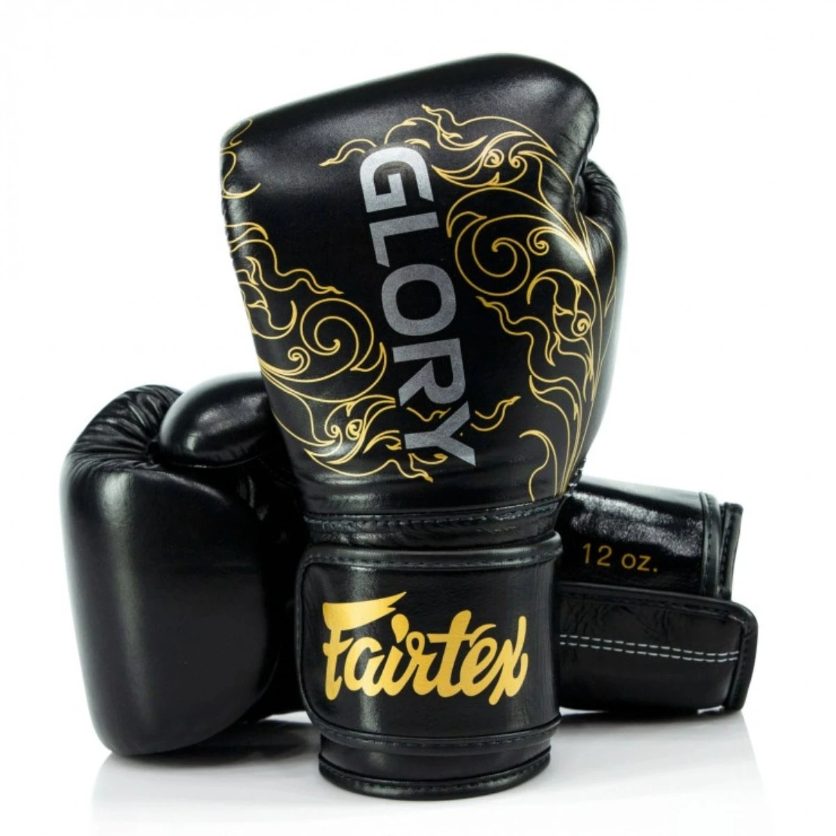 Black/Gold Fairtex BGVG3 X Glory Velcro Boxing Gloves - Image 5