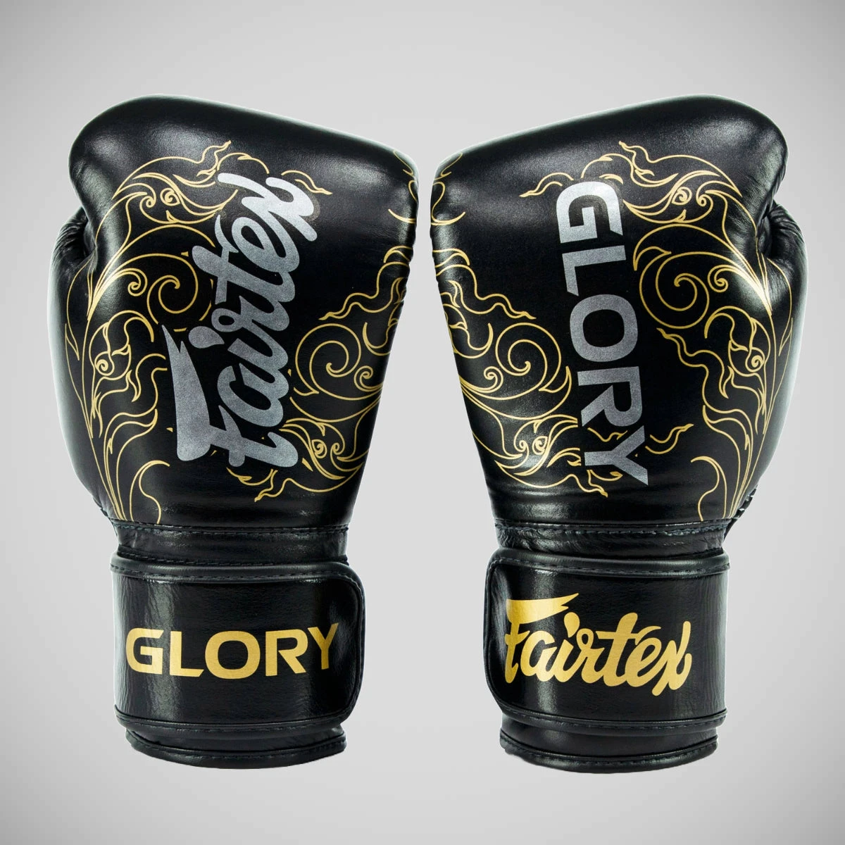 Black/Gold Fairtex BGVG3 X Glory Velcro Boxing Gloves - Image 2