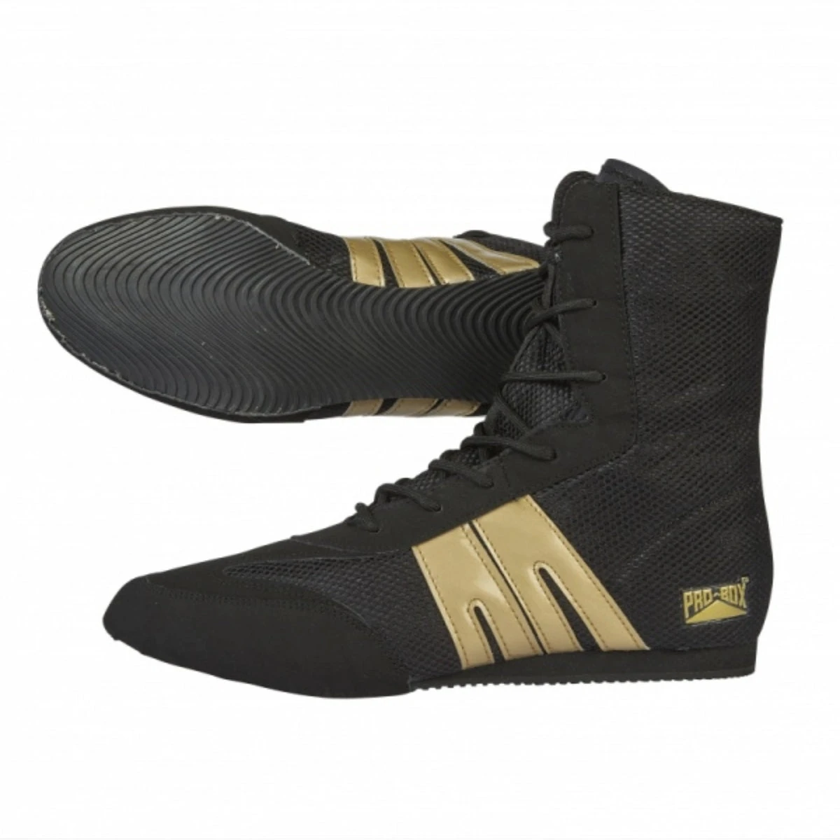 Black/Gold Pro-Box Classic Boxing Boots - Image 2