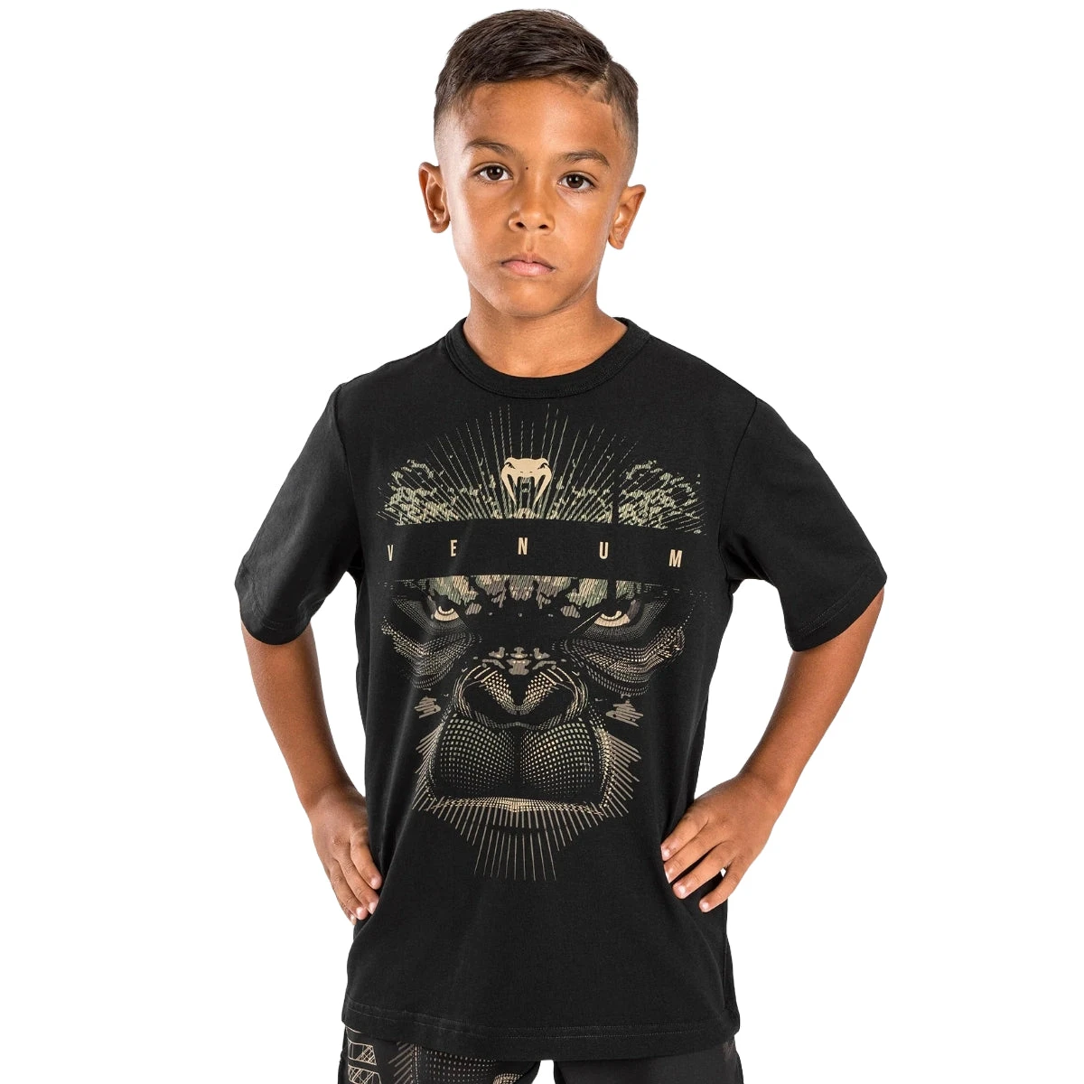 Black/Sand Venum Gorilla Jungle Kids T-Shirt - Image 6