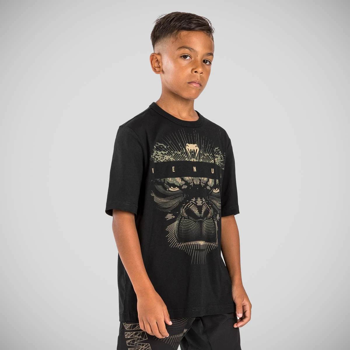 Black/Sand Venum Gorilla Jungle Kids T-Shirt - Image 3
