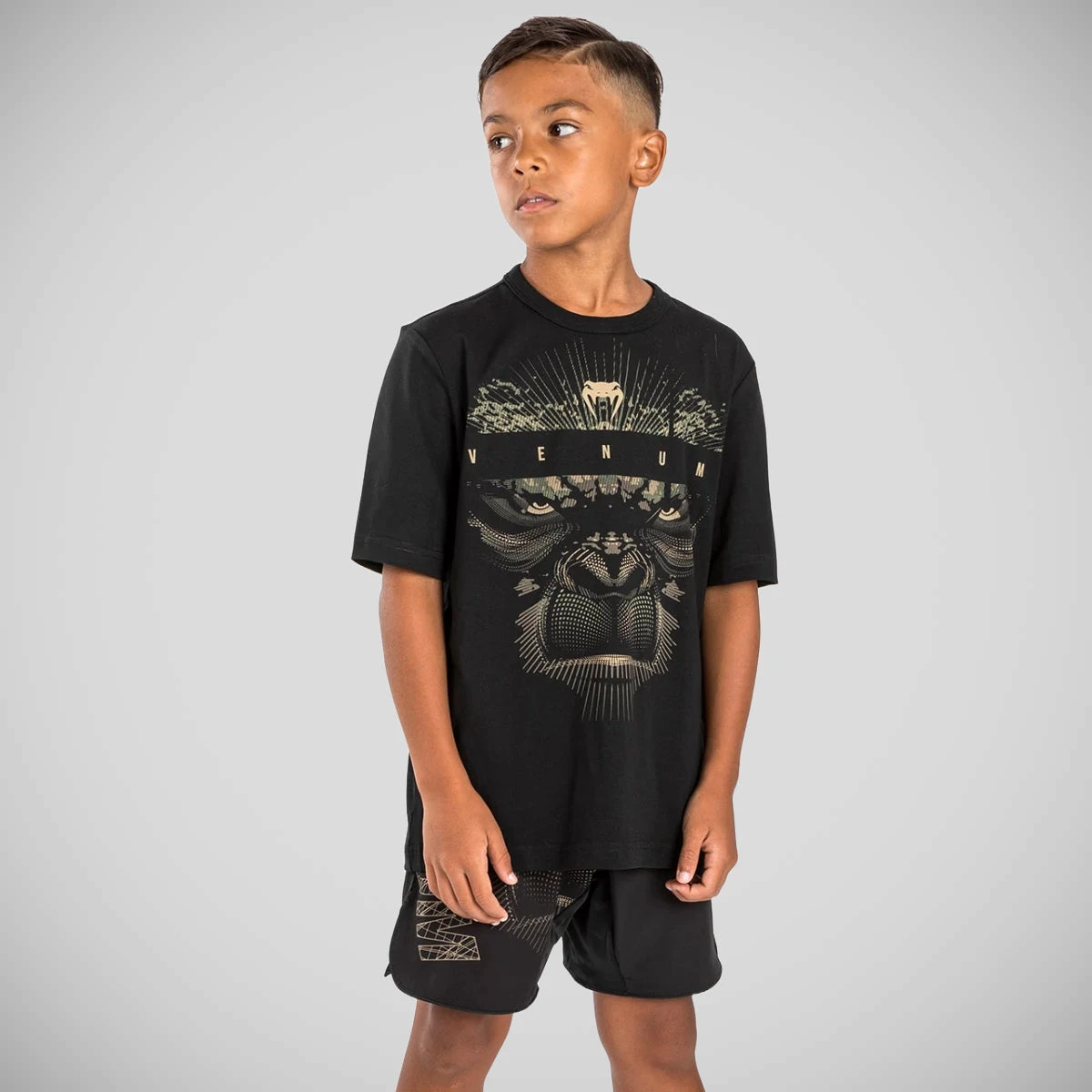 Black/Sand Venum Gorilla Jungle Kids T-Shirt - Image 4