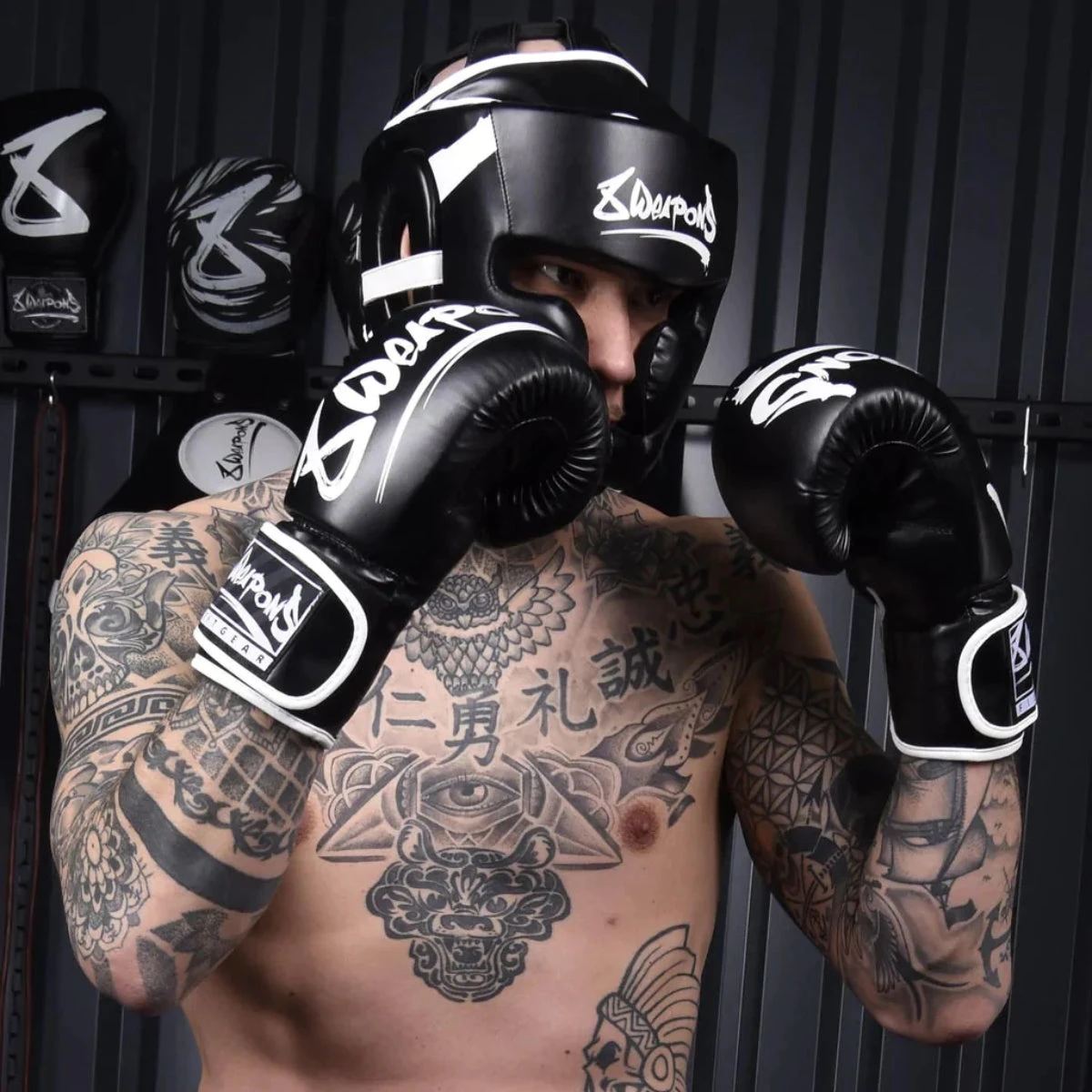 Black/White 8 Weapons Unlimited Head Guard - Image 7