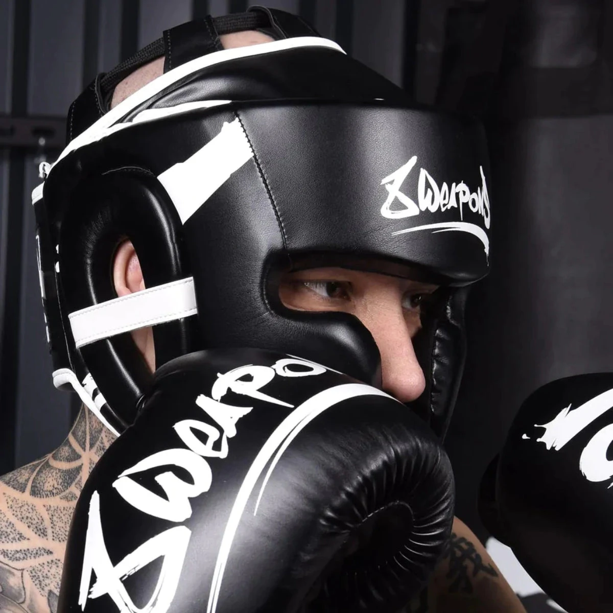 Black/White 8 Weapons Unlimited Head Guard - Image 6