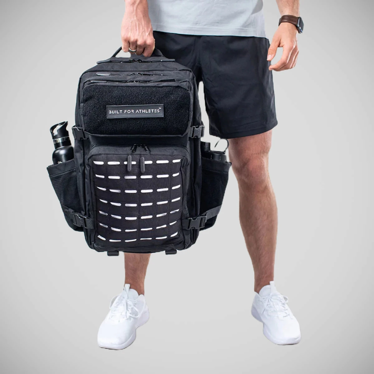 Black/White Built For Athletes Large Gym Backpack