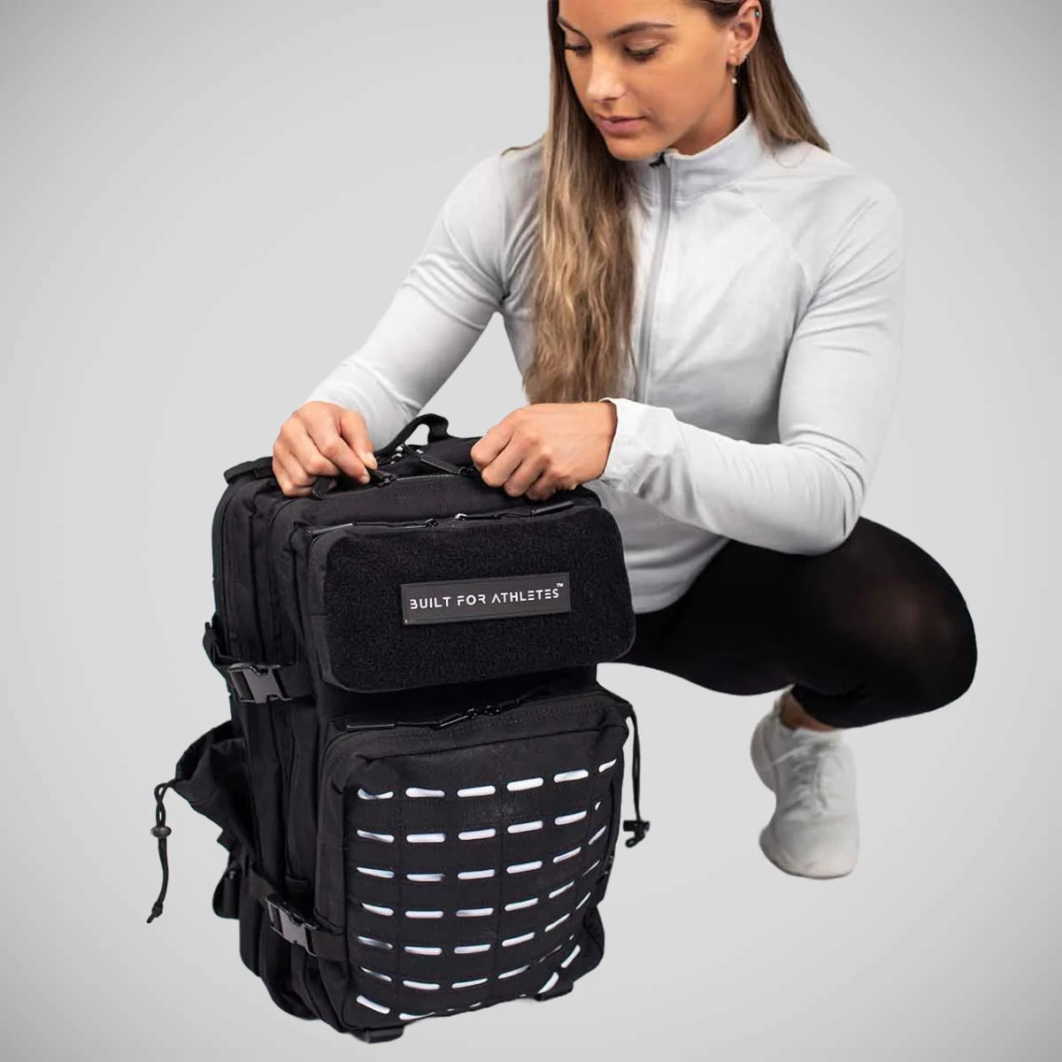 Black/White Built For Athletes Large Gym Backpack - Image 3