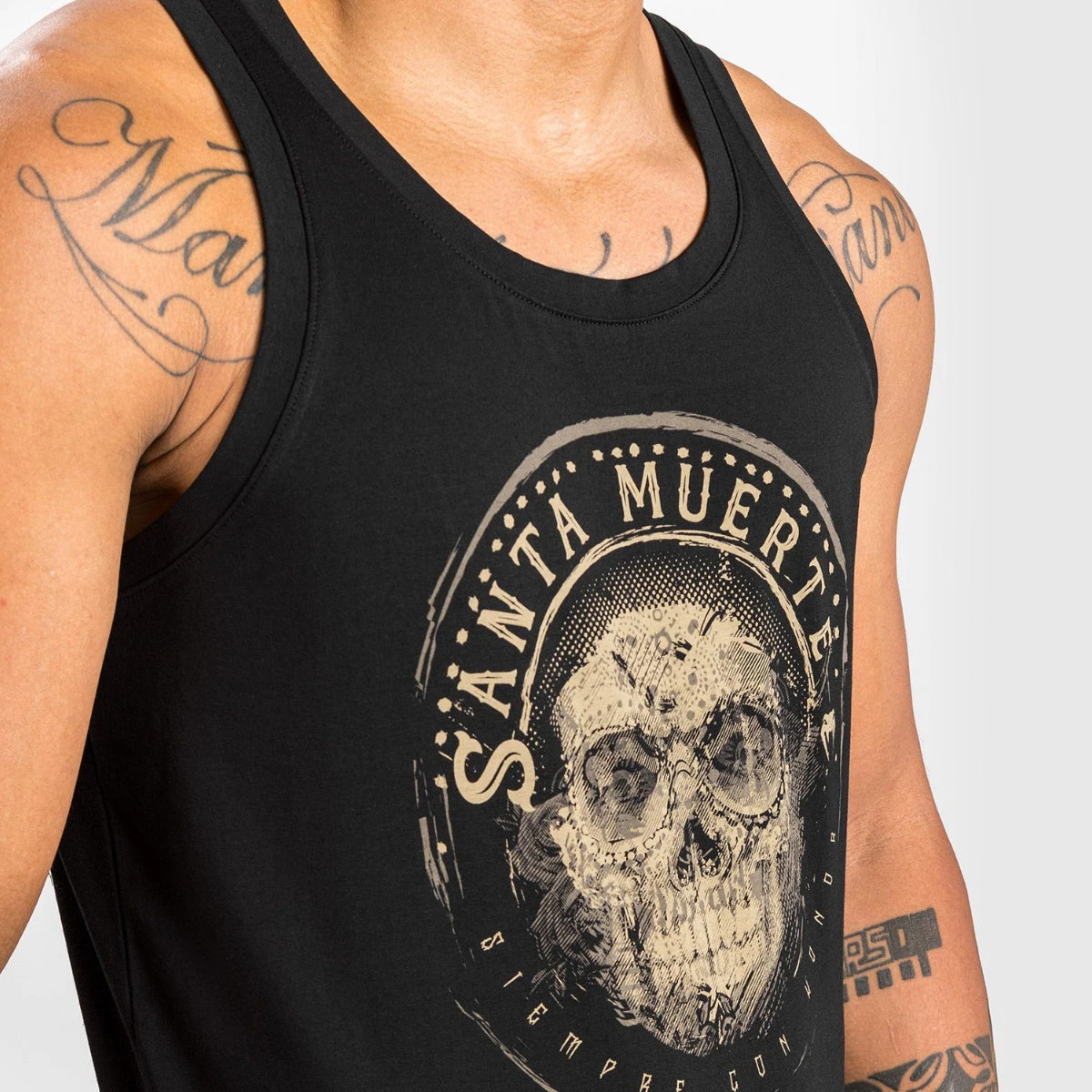Black/Brown Venum Santa Muerte Dark Side Tank Top - Image 5