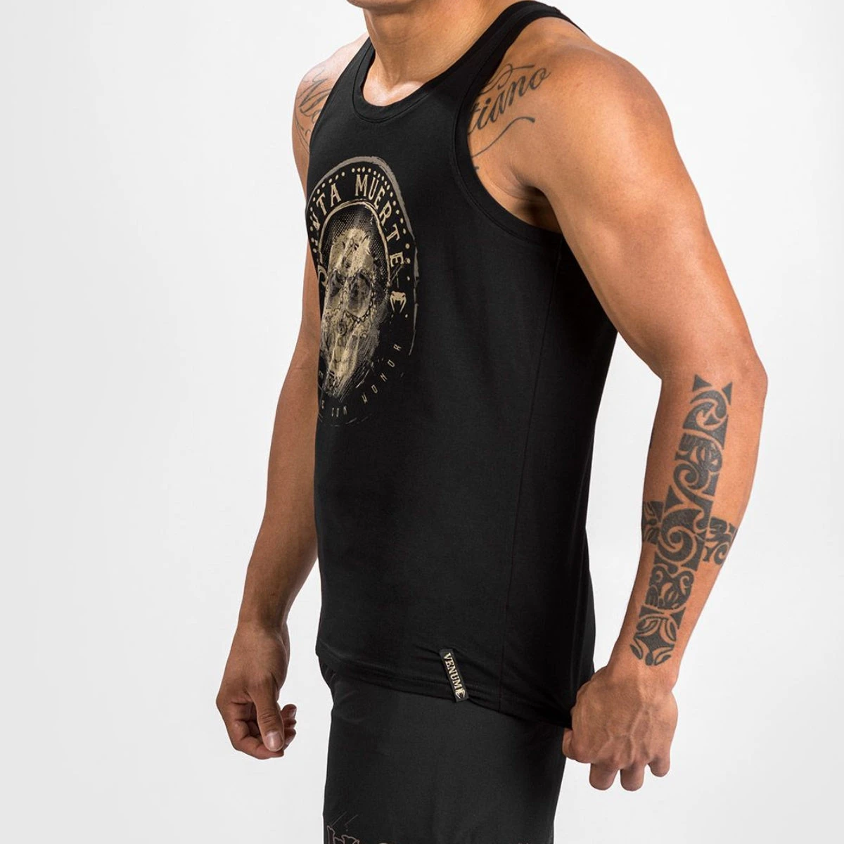 Black/Brown Venum Santa Muerte Dark Side Tank Top - Image 4