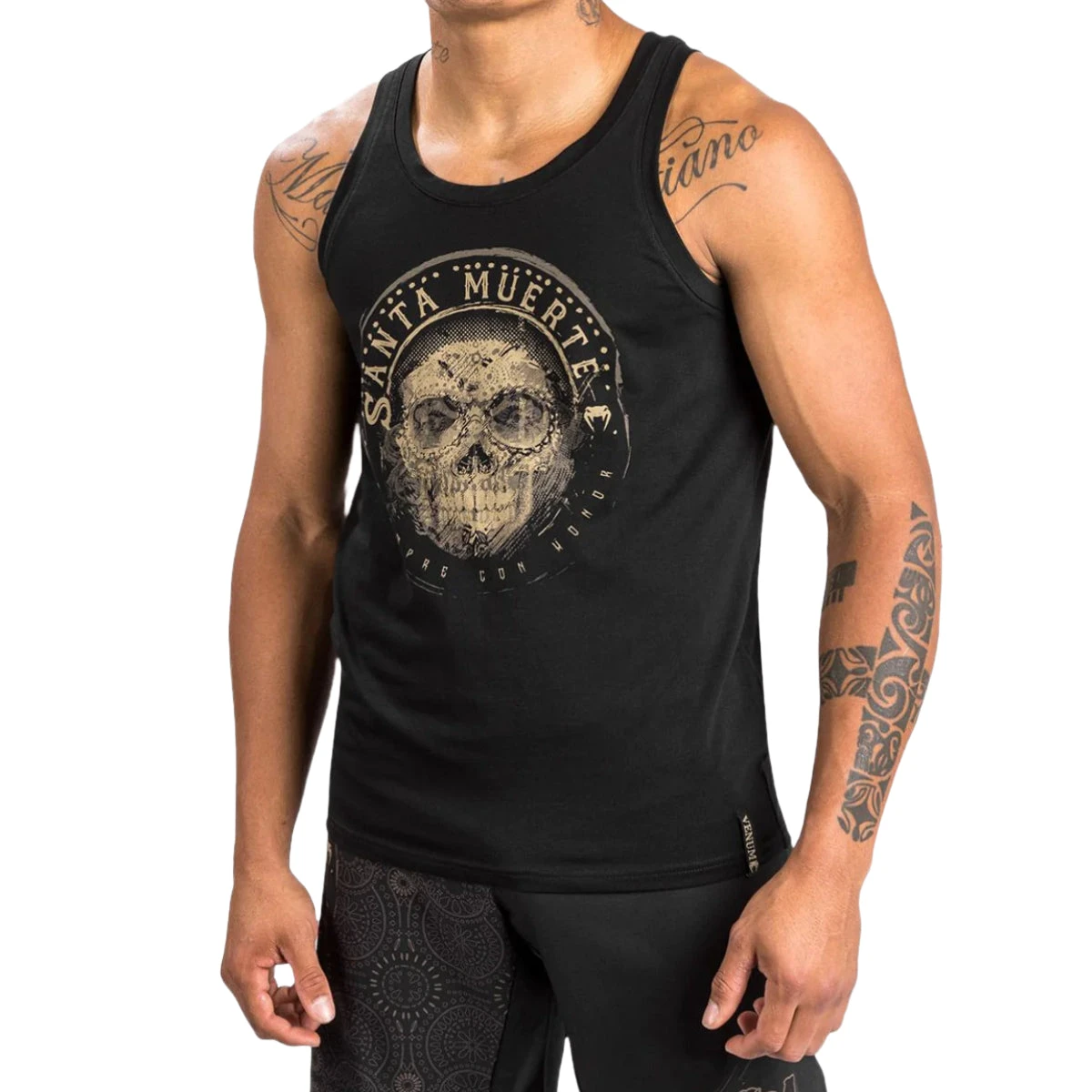Black/Brown Venum Santa Muerte Dark Side Tank Top - Image 7