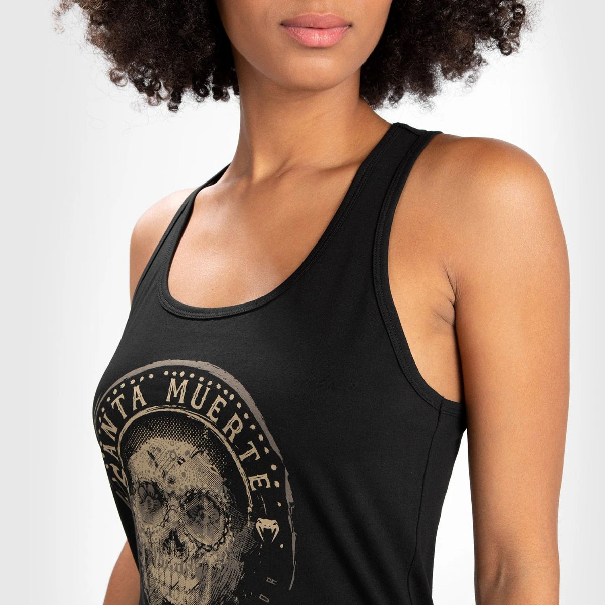 Black/Brown Venum Womens Santa Muerte Dark Side Tank Top - Image 2