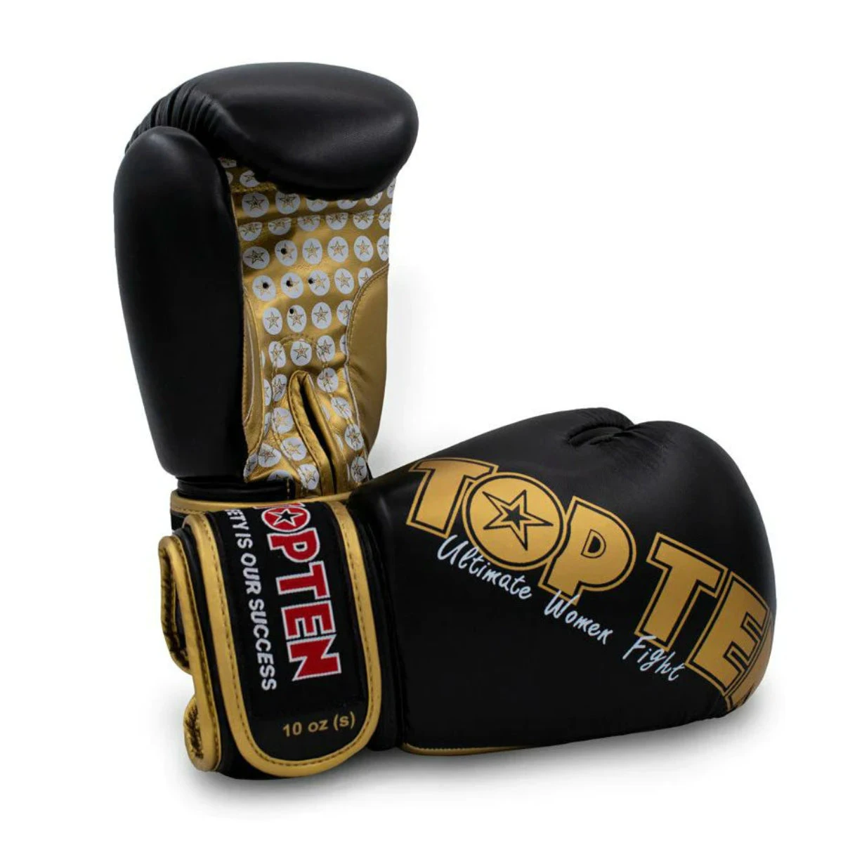 Black/Gold Top Ten Womens Boxing Gloves - Image 2