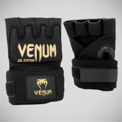 Black/Gold Venum Kontact Gel Wrap Gloves