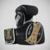 Black/Gold/White Sandee Cool-Tec 3-Tone Boxing Gloves