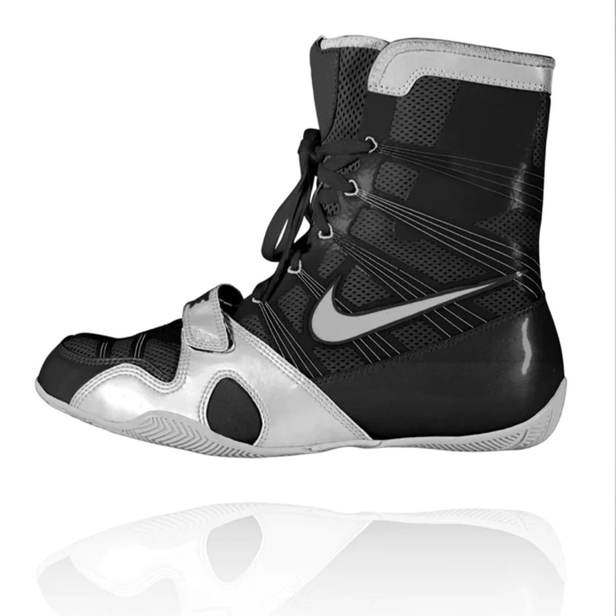 Black/Silver Nike Hyper KO Boxing Boots - Image 2