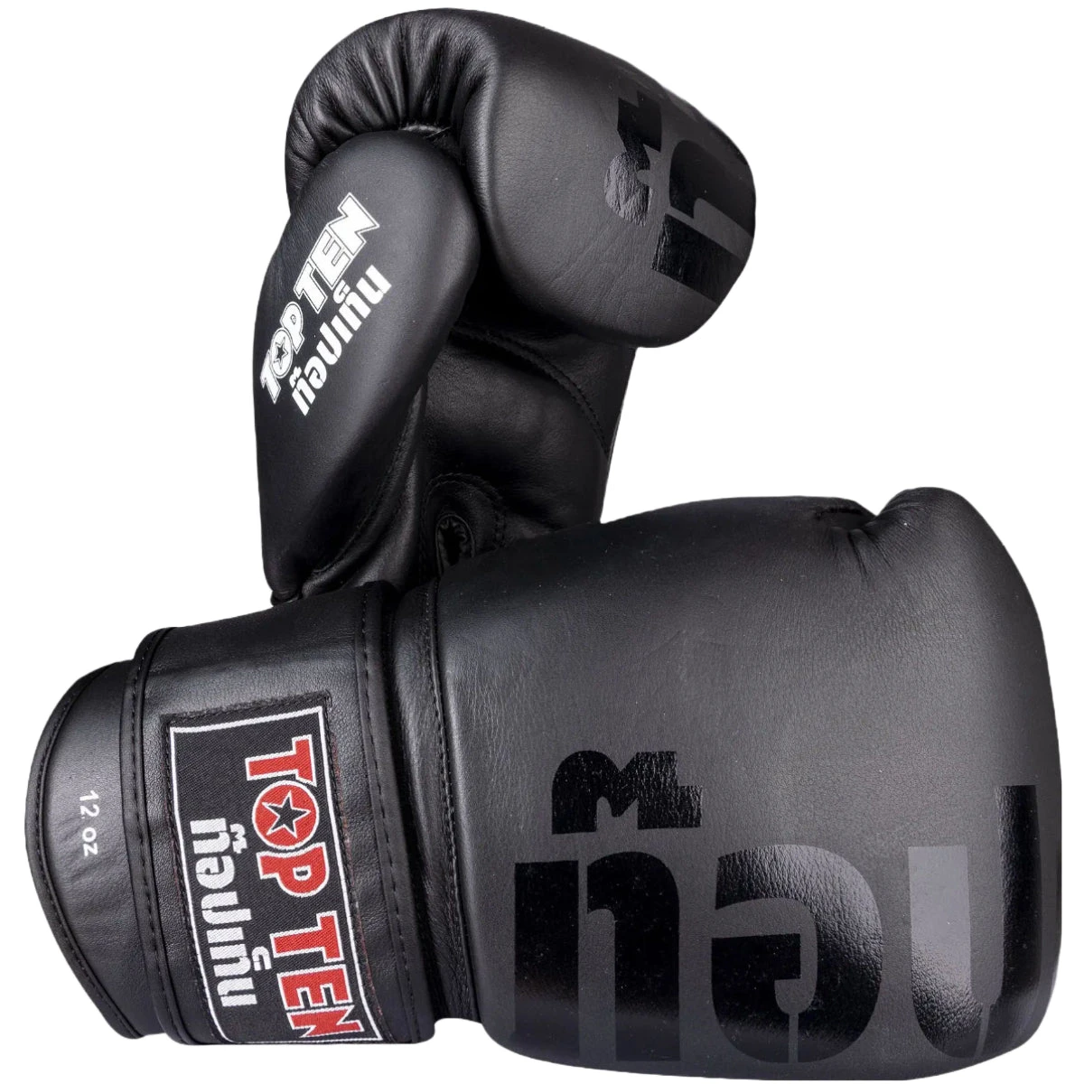 Black Top Ten Ajarn Leather Sparring Gloves - Image 2