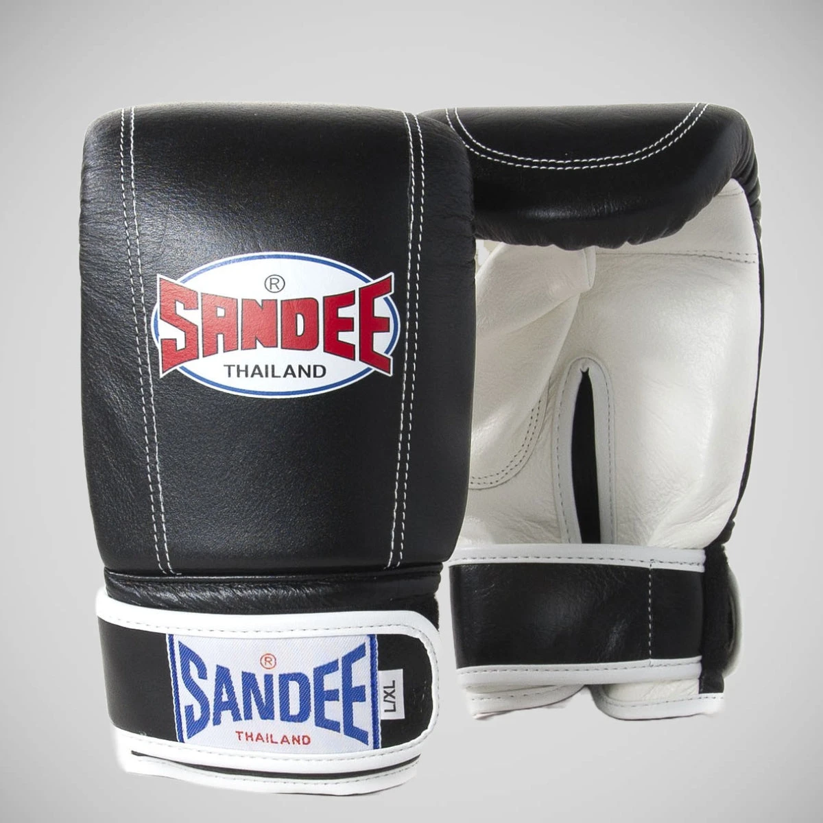 Black/White Sandee Leather Bag Gloves - Image 2