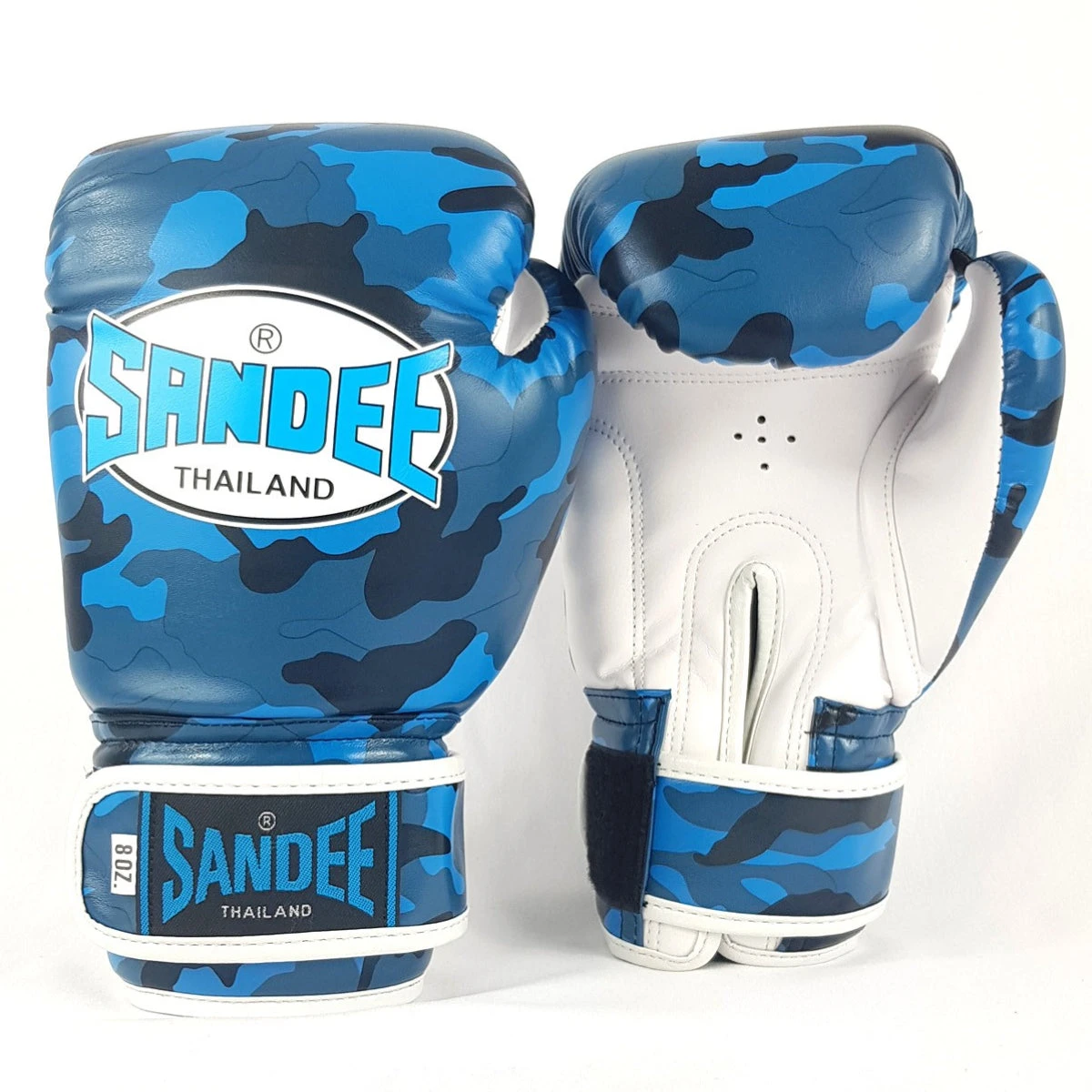 Blue/White Sandee Camo Kids Boxing Gloves - Image 6