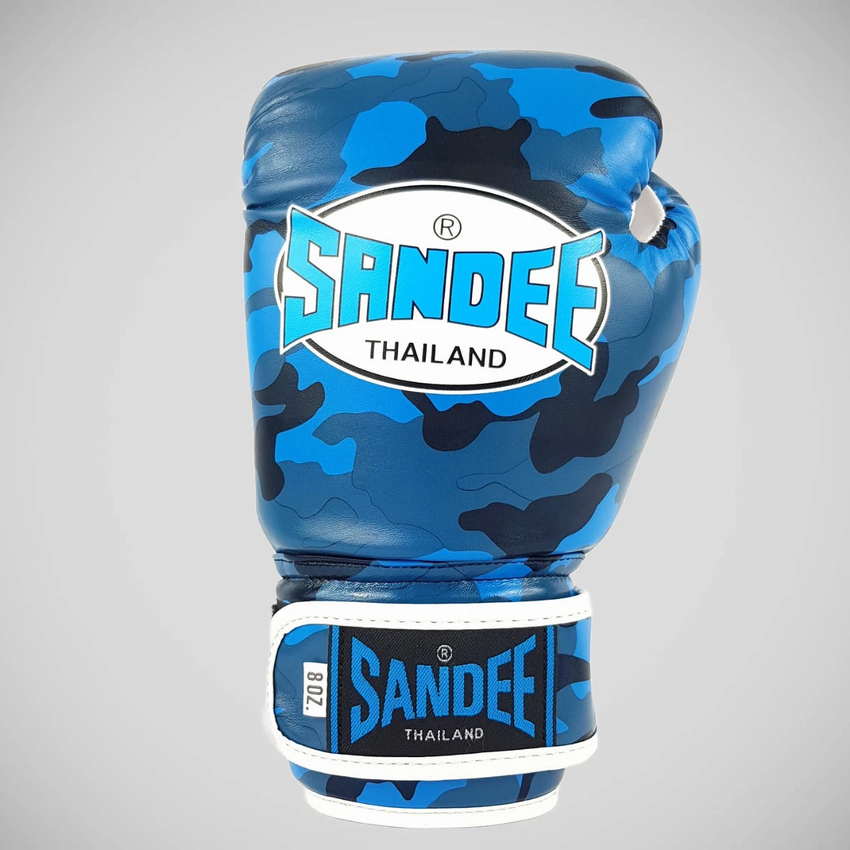 Blue/White Sandee Camo Kids Boxing Gloves - Image 3