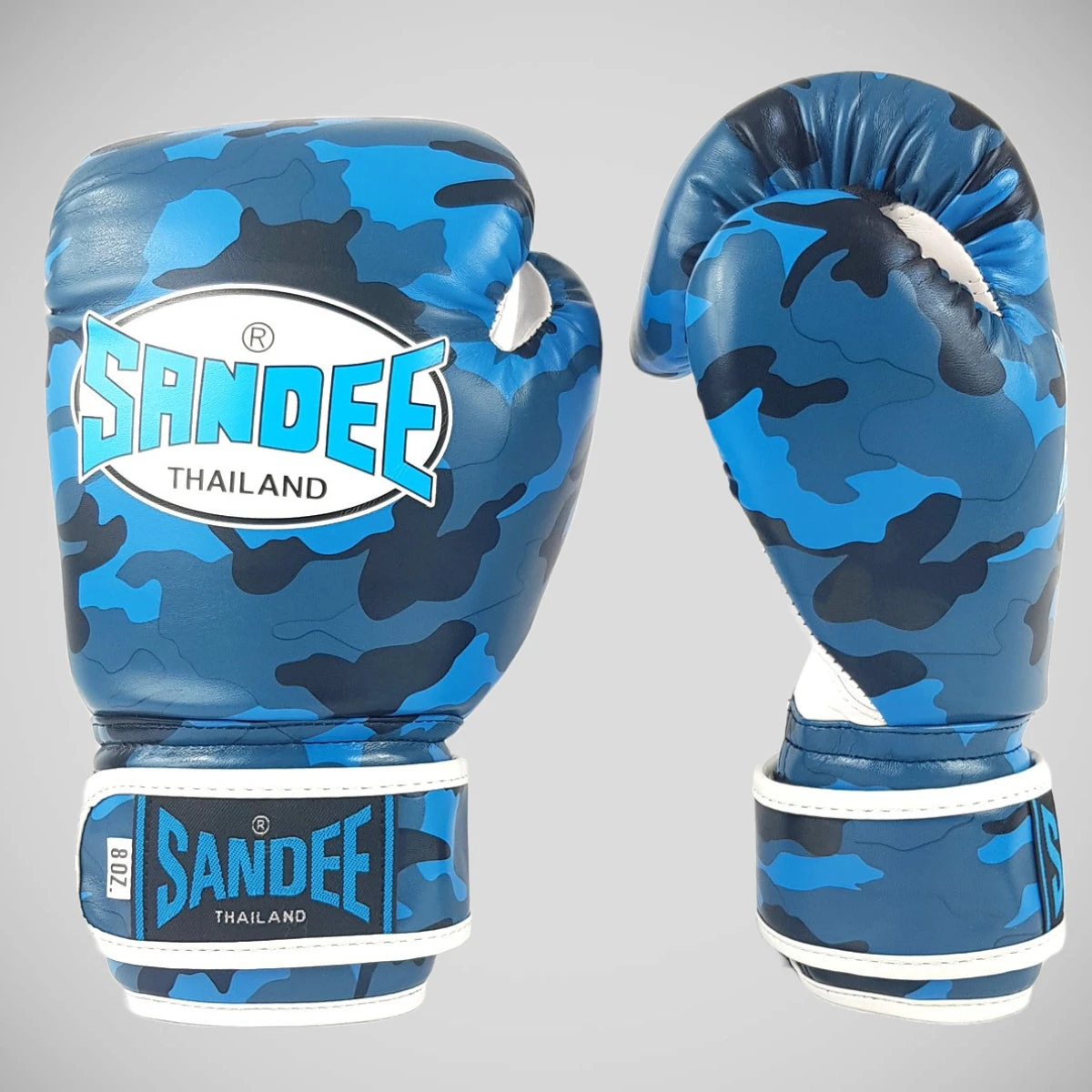 Blue/White Sandee Camo Kids Boxing Gloves