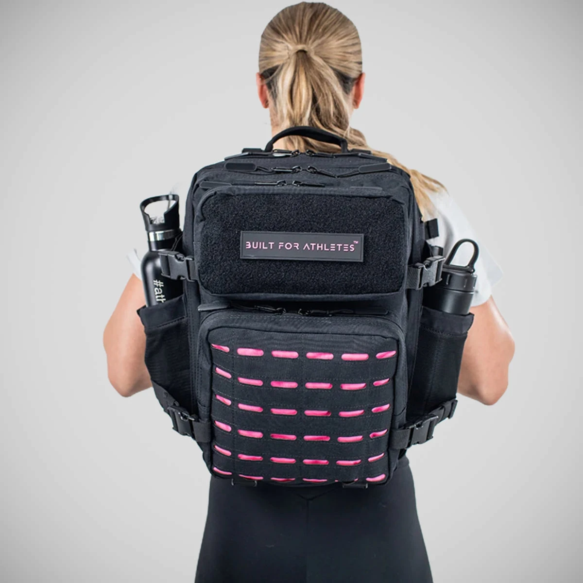 Black/Pink Built For Athletes Small Gym Backpack - Image 2