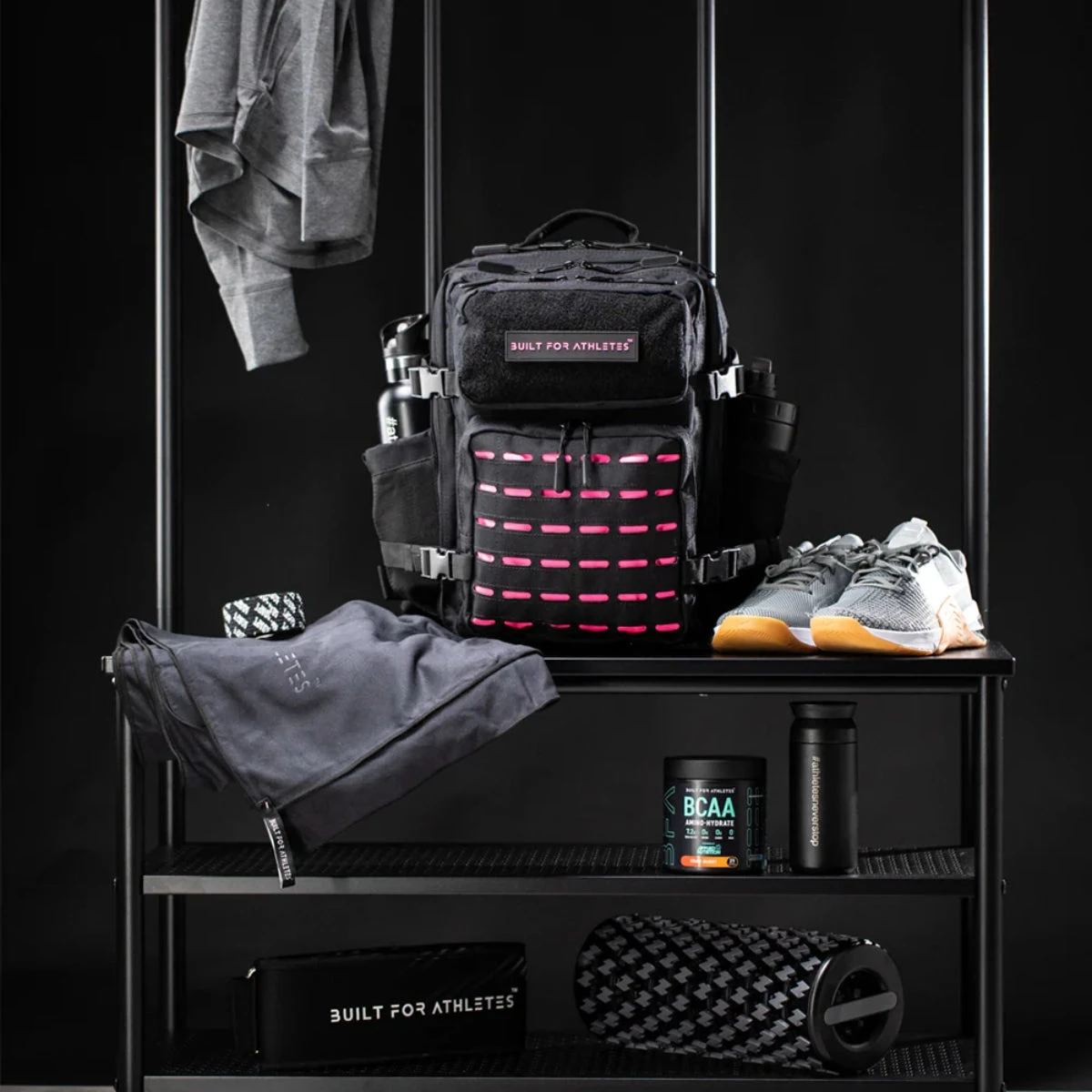 Black/Pink Built For Athletes Small Gym Backpack - Image 7