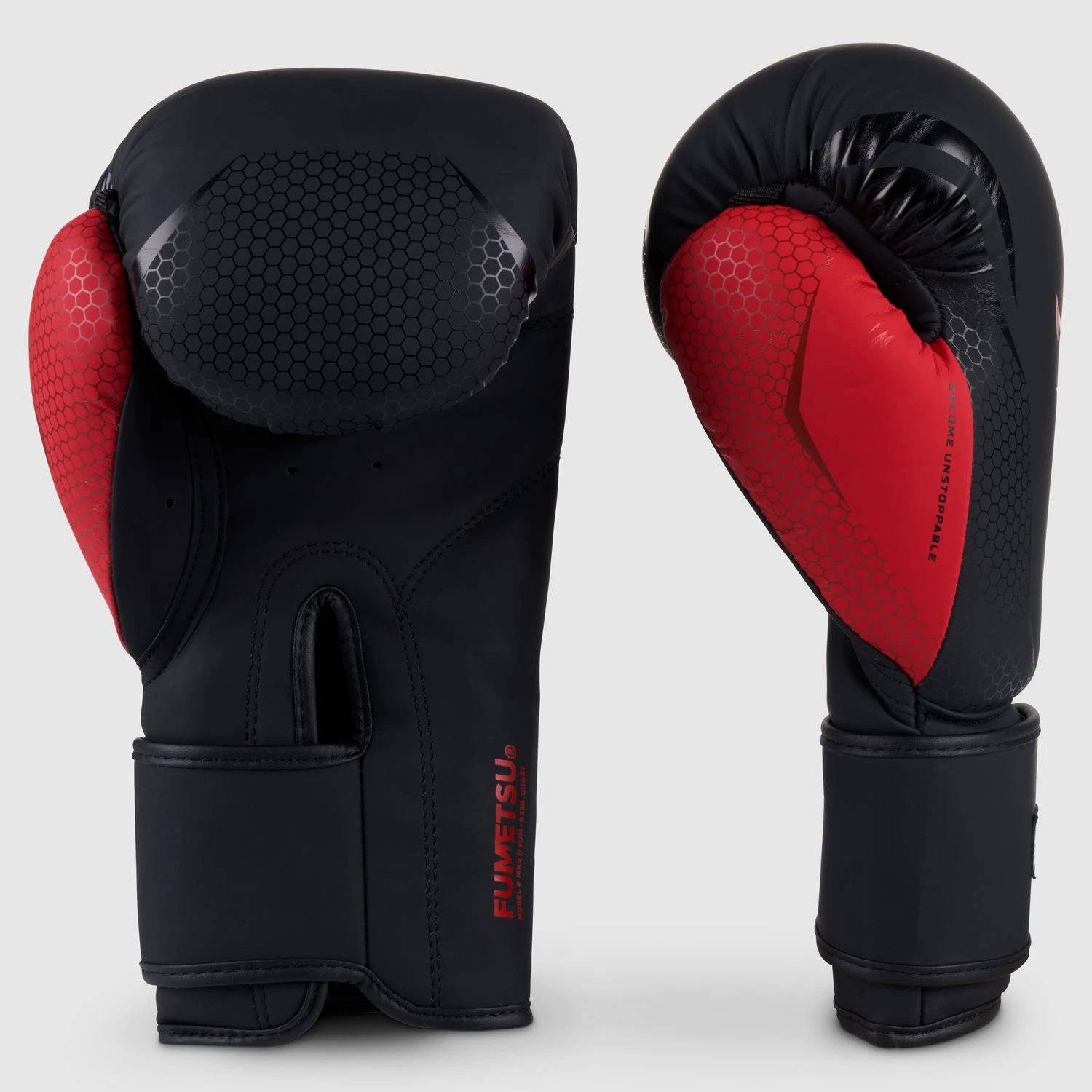 Black/Red Fumetsu Ghost MK2 Boxing Gloves - Image 2