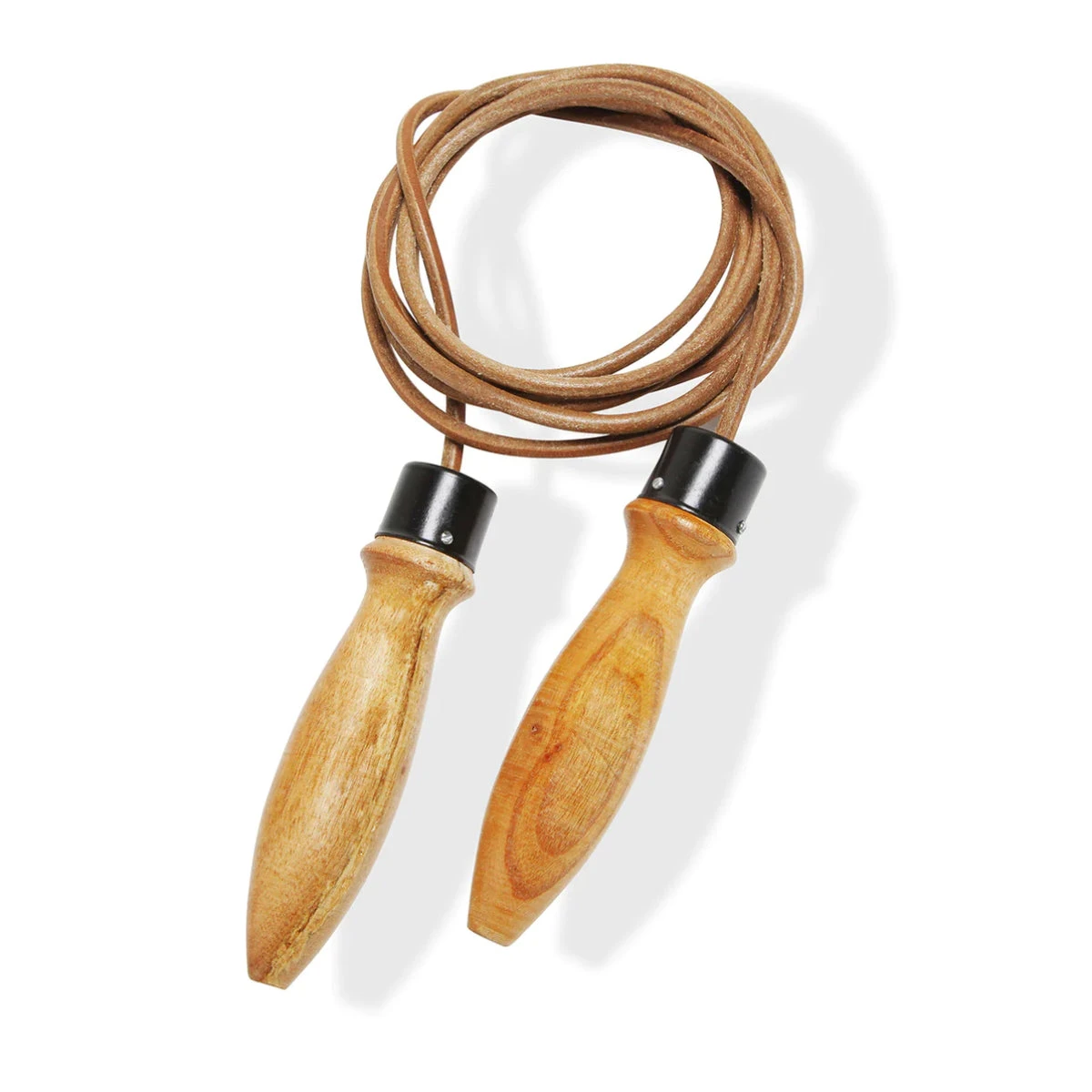Bytomic Wooden Handle Leather Skipping Rope - Image 2