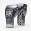 Dark Grey Leone Authentic 2 Lace-Up Boxing Gloves