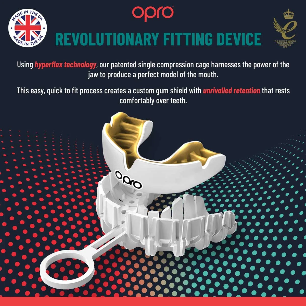 Sky Blue/White Opro Junior Instant Custom-Fit Single Colour Mouth Guard - Image 4