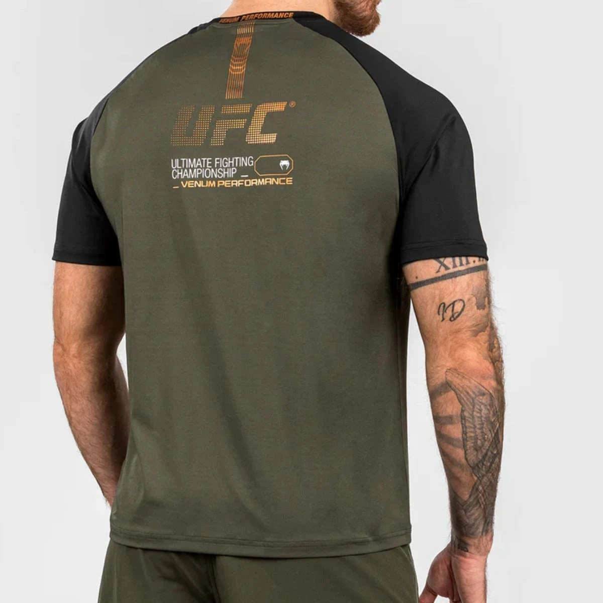 Khaki/Bronze Venum UFC Adrenaline Authentic Fight Week Dry Tech T-Shirt - Image 4