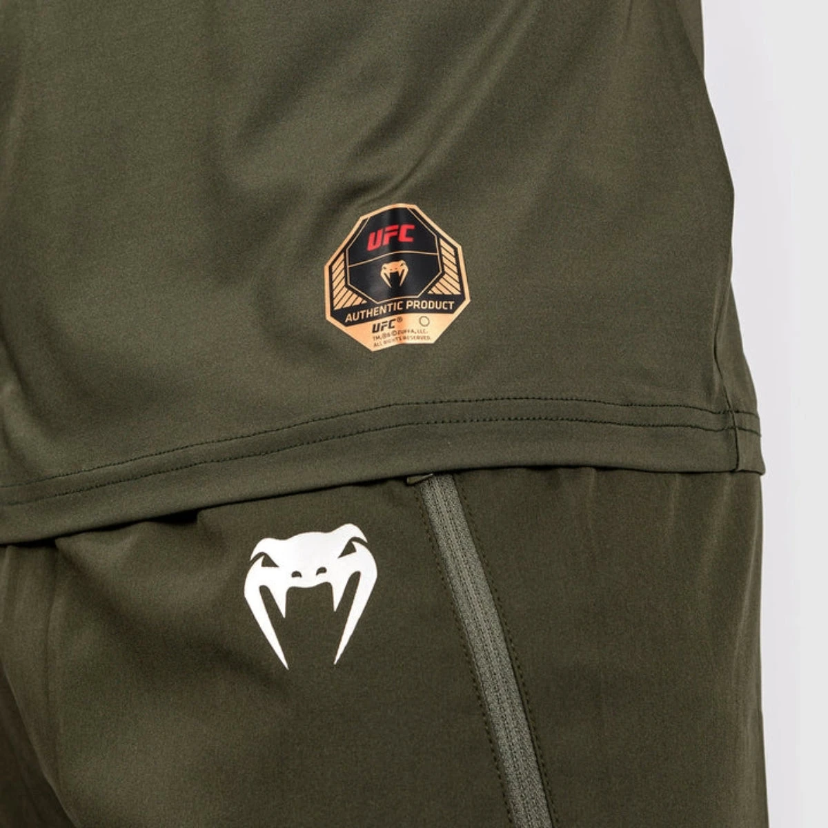 Khaki/Bronze Venum UFC Adrenaline Authentic Fight Week Dry Tech T-Shirt - Image 10