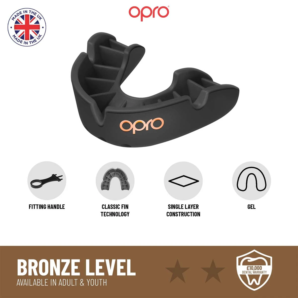 Black Opro Bronze Self-Fit Mouth Guard - Image 5