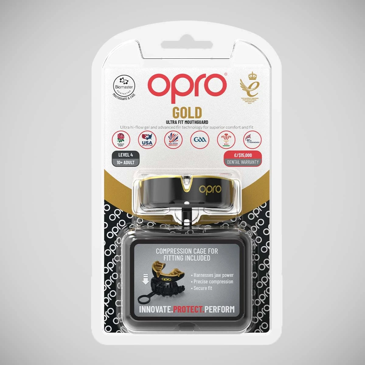 Black-Gold Opro Gold Self-Fit Mouth Guard - Image 4