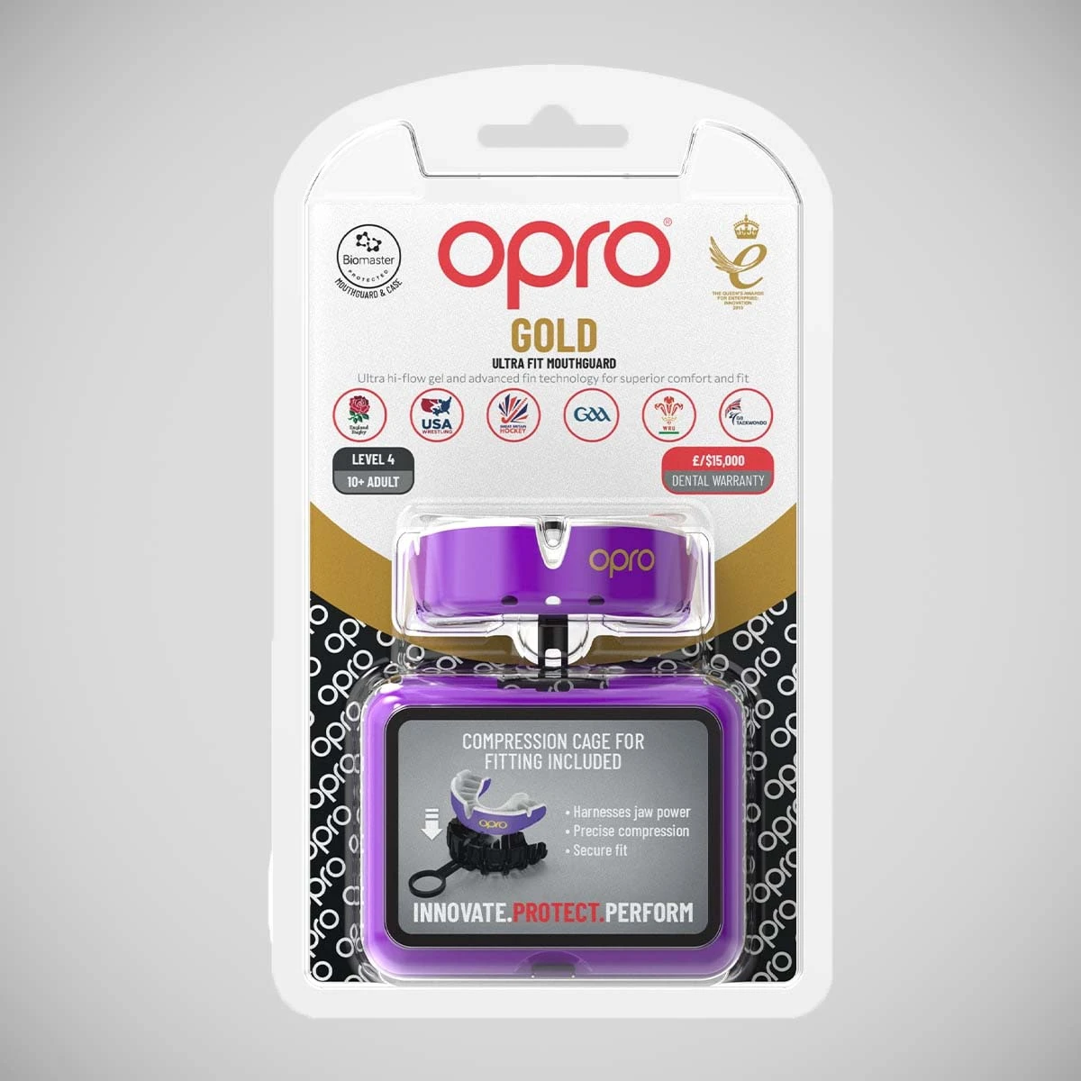 Purple/Pearl Opro Gold Self-Fit Mouth Guard - Image 4