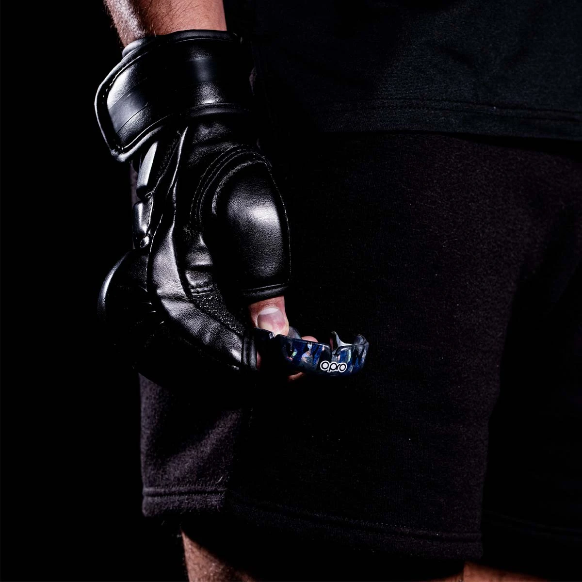 Black/Blue/Silver Opro Instant Custom-Fit Camo Mouth Guard - Image 2