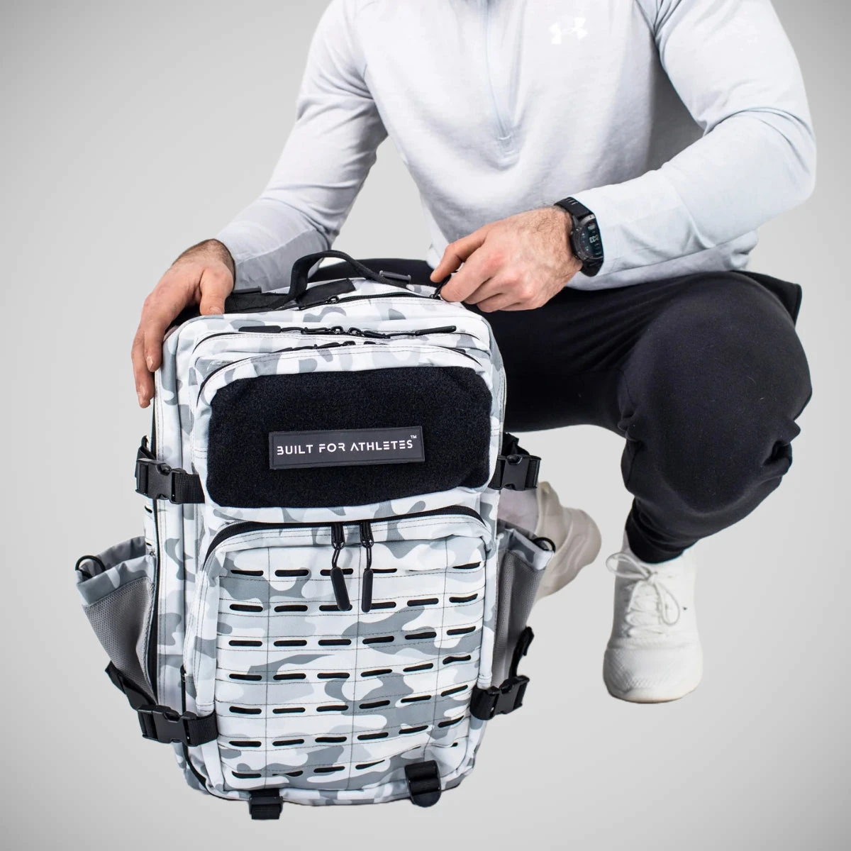 White Camo Built For Athletes Large Gym Backpack - Image 12
