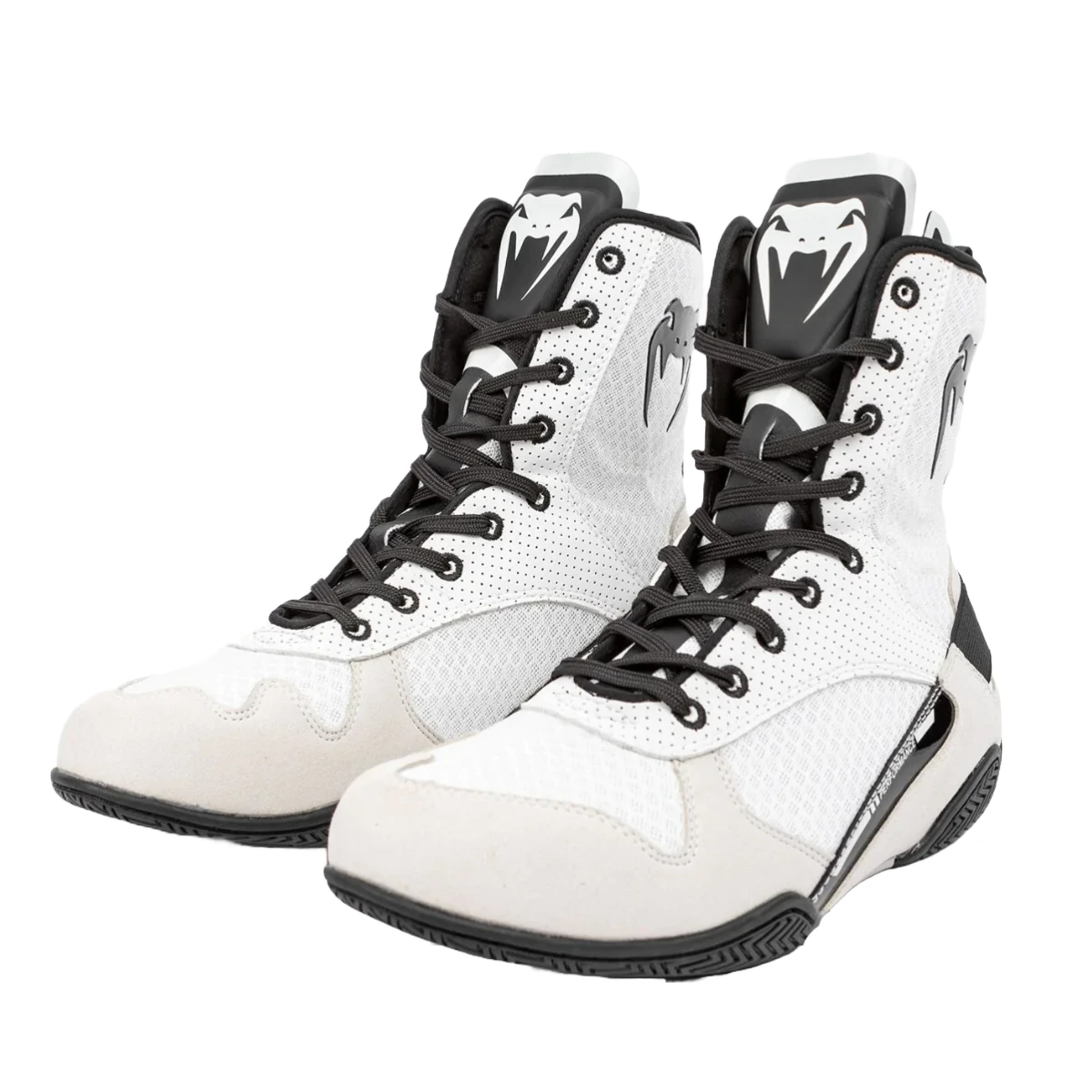 White/Black Venum Elite Boxing Boots - Image 6