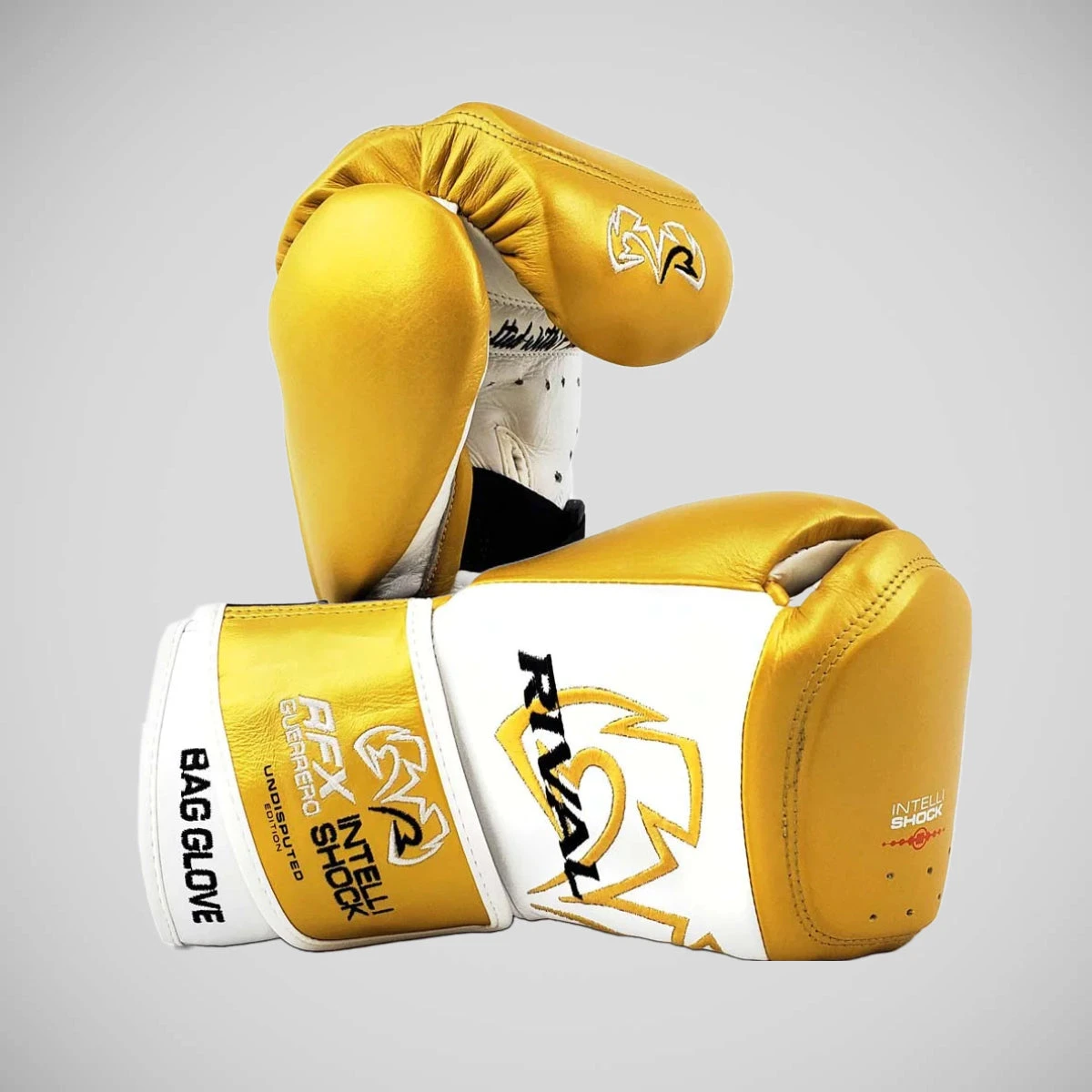 White/Gold Rival RFX Guerrero Undisputed Edition Intelli-Shock Bag Gloves