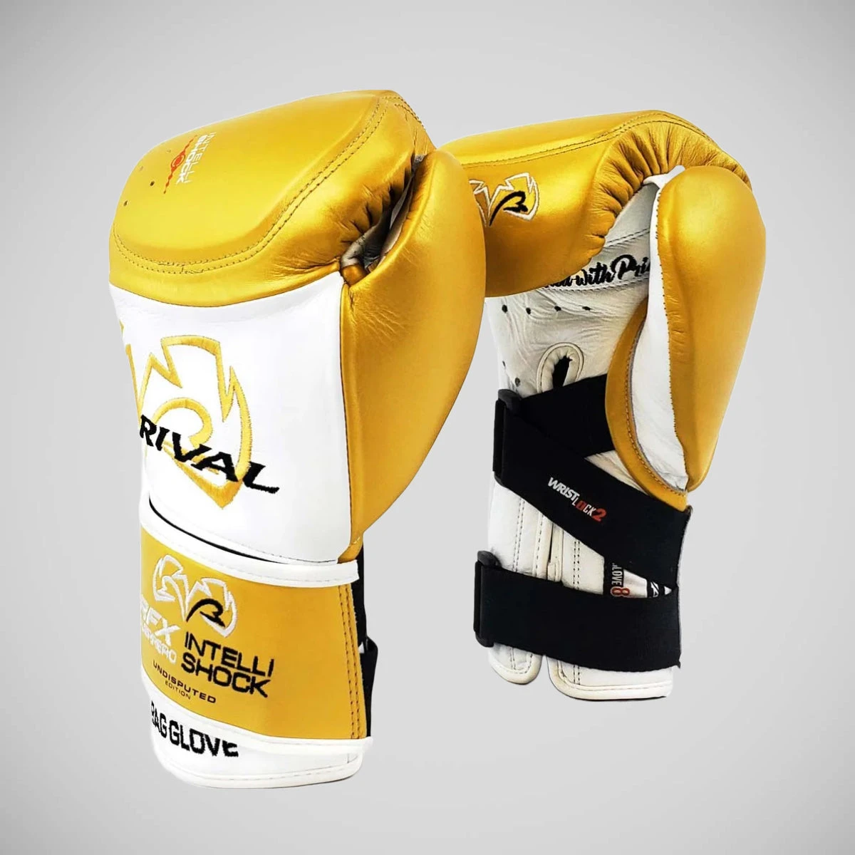 White/Gold Rival RFX Guerrero Undisputed Edition Intelli-Shock Bag Gloves - Image 2