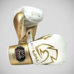 White/Gold Rival RS100 Professional Sparring Gloves