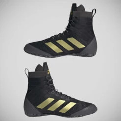Black/Gold Adidas Speedex 18 Boxing Boots 2022