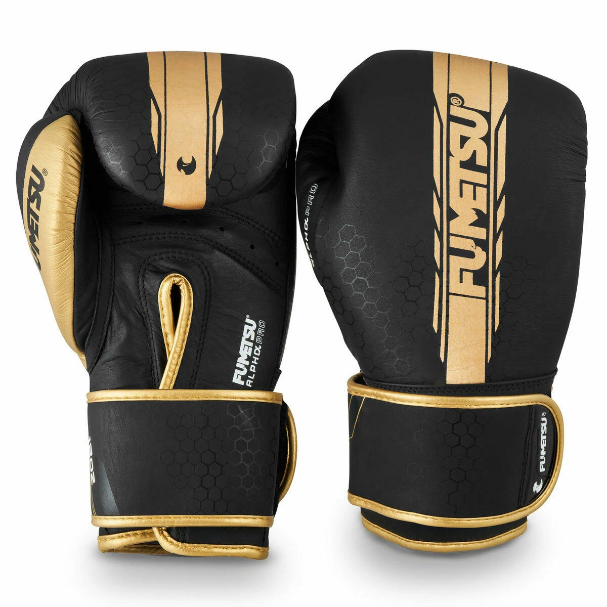 Black & Gold Fumetsu Alpha Pro Boxing Gloves - Image 5