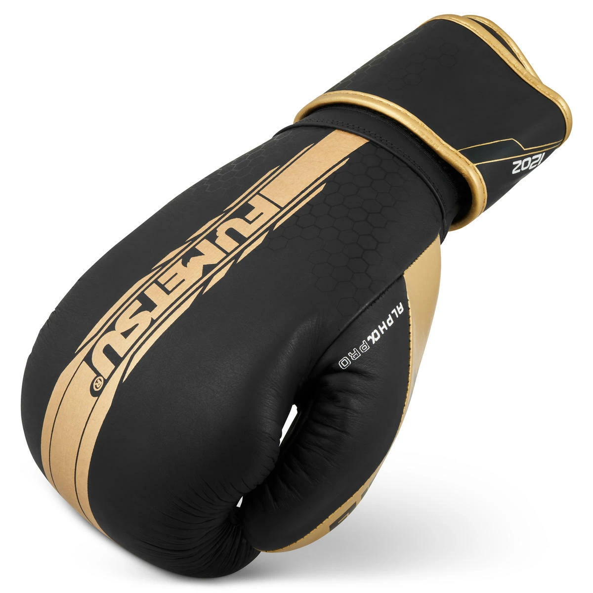 Black & Gold Fumetsu Alpha Pro Boxing Gloves - Image 2